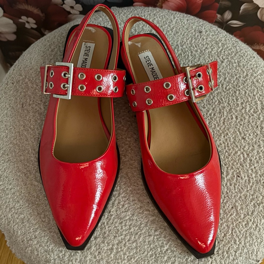 Steve Madden Red Patent Leather Flats